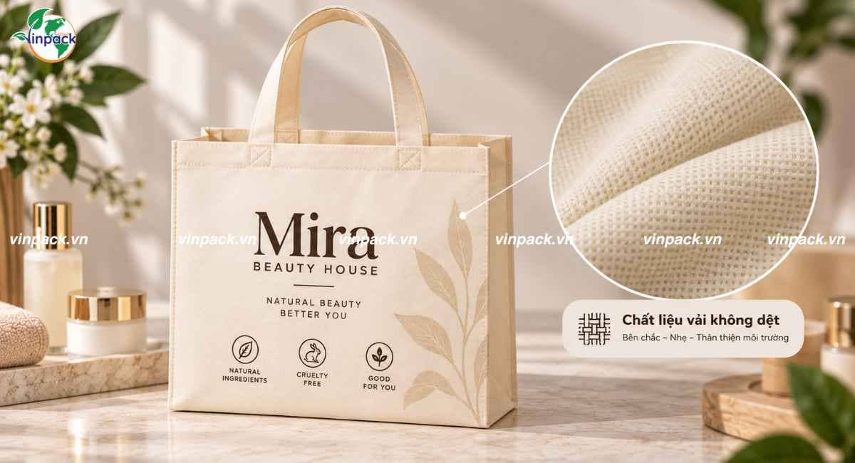 Chất liệu túi vải không dệt đựng mỹ phẩm