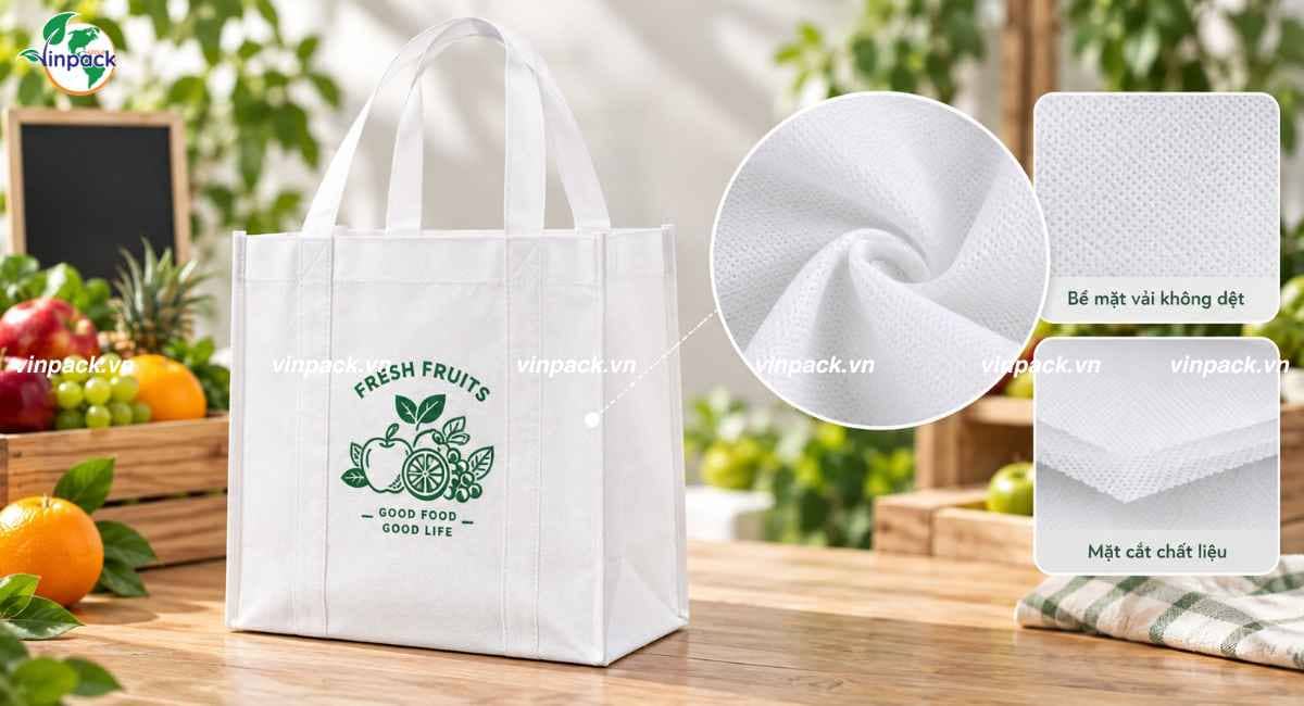 Chất liệu túi vải không dệt đựng trái cây