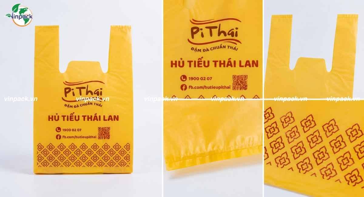 Cận cảnh chi tiết túi 2 quai tự hủy Pi Thai