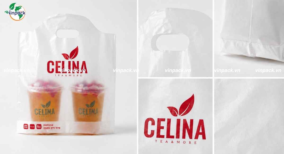 Cận cảnh túi đựng 2 ly Celina Saigon Tea