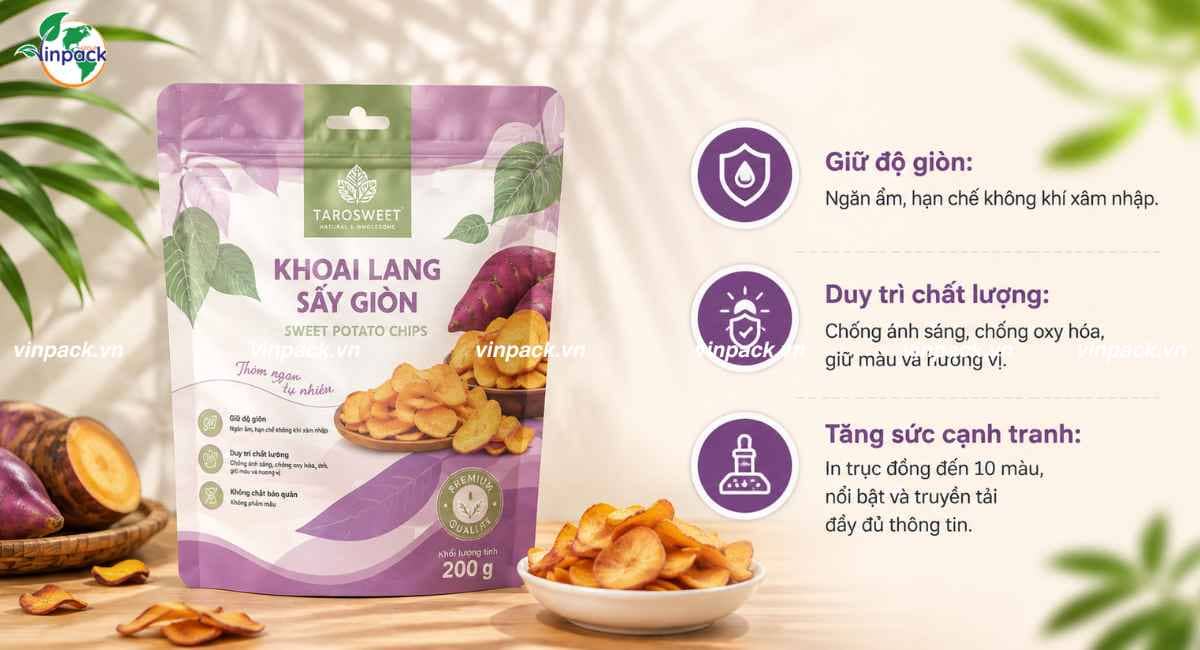 Công dụng bao bì khoai lang sấy