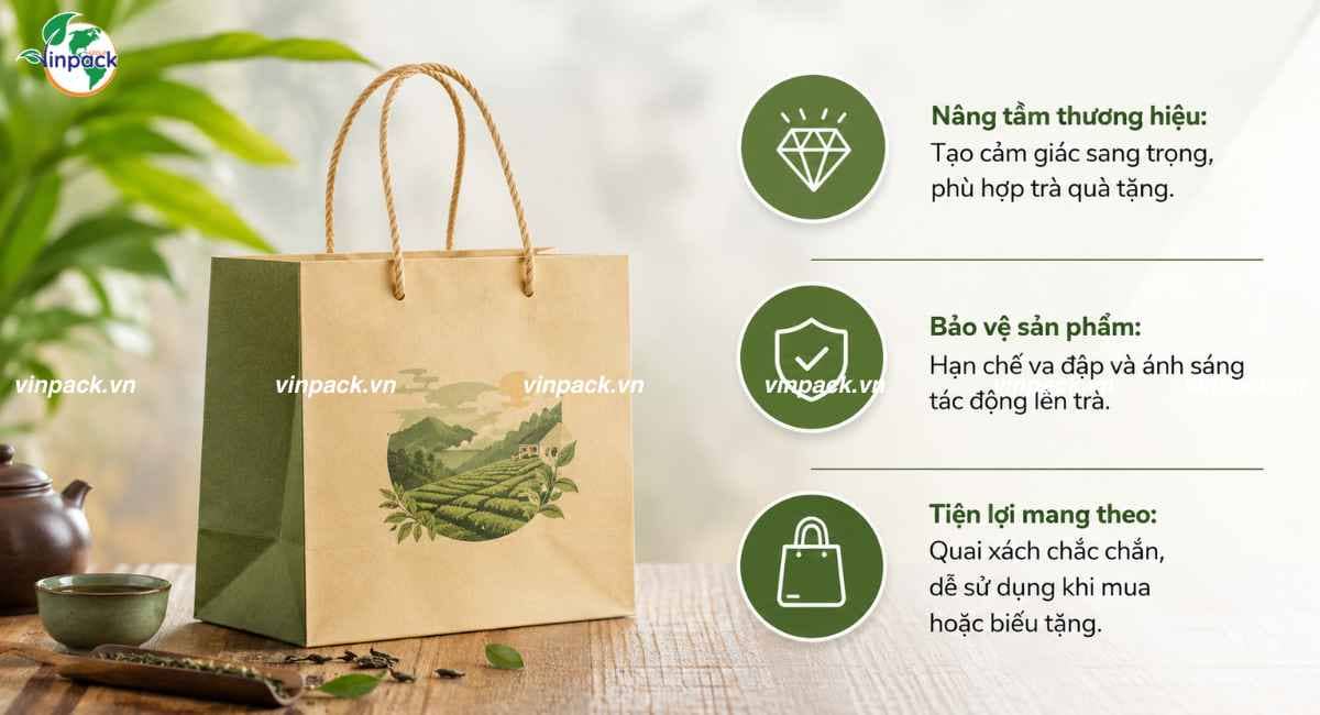 Công dụng túi giấy đựng trà