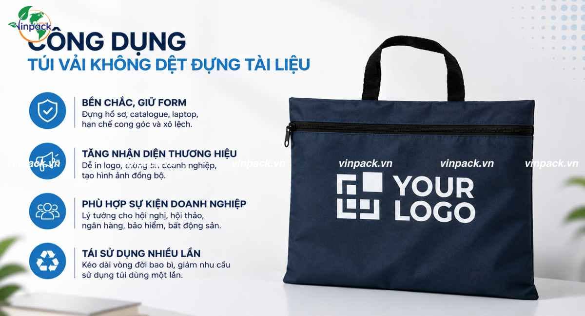 Công dụng của túi vải không dệt đựng tài liệu