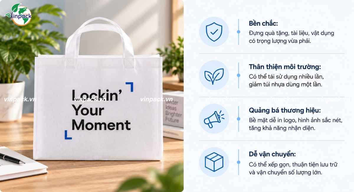 Công dụng túi vải không dệt quà tặng sự kiện
