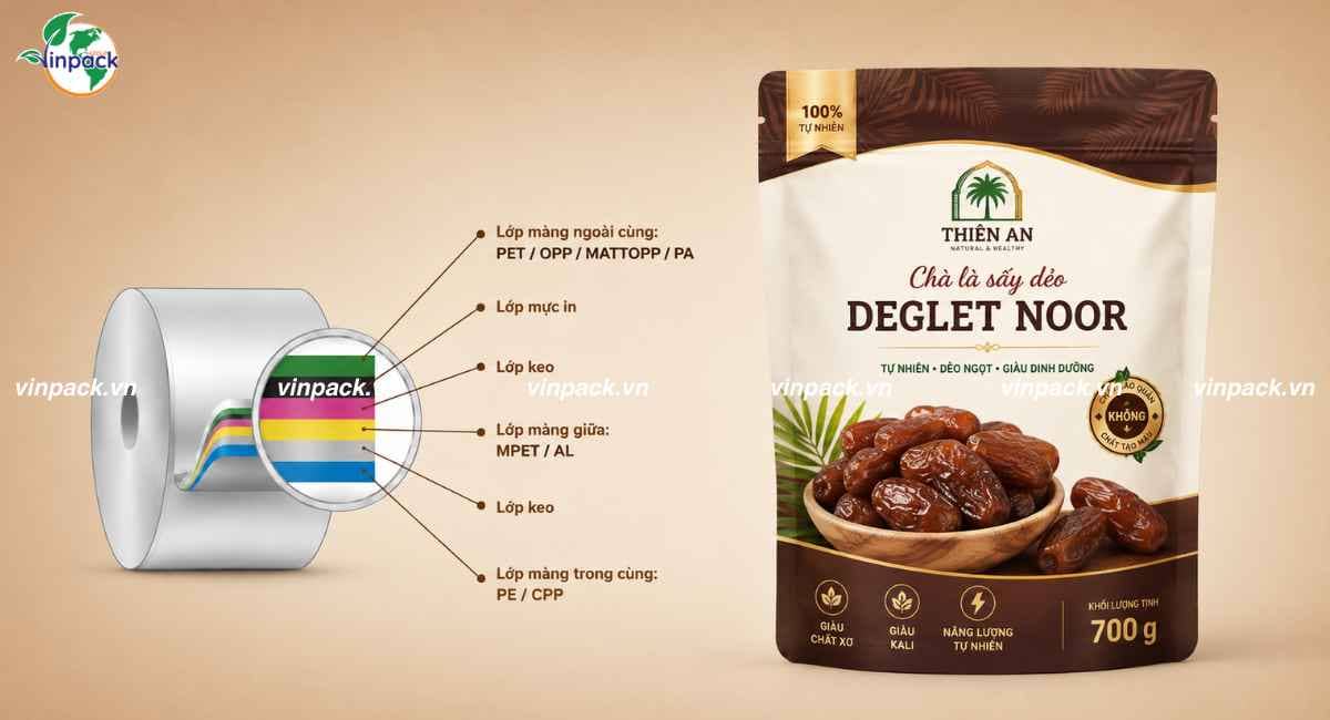 Công nghệ ghép dung môi cho màng bao bì chà là sấy