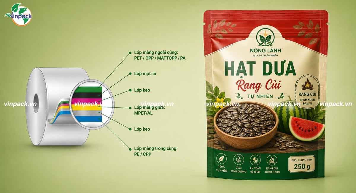 Công nghệ ghép màng bao bì hạt dưa