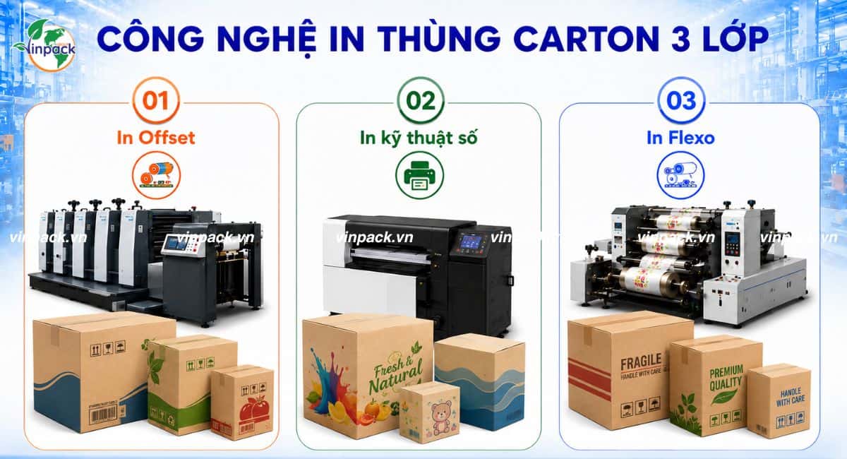 Các công nghệ in thùng carton 3 lớp