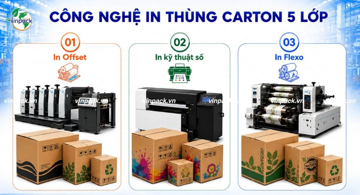Công nghệ in thùng carton 5 lớp tại VInpack