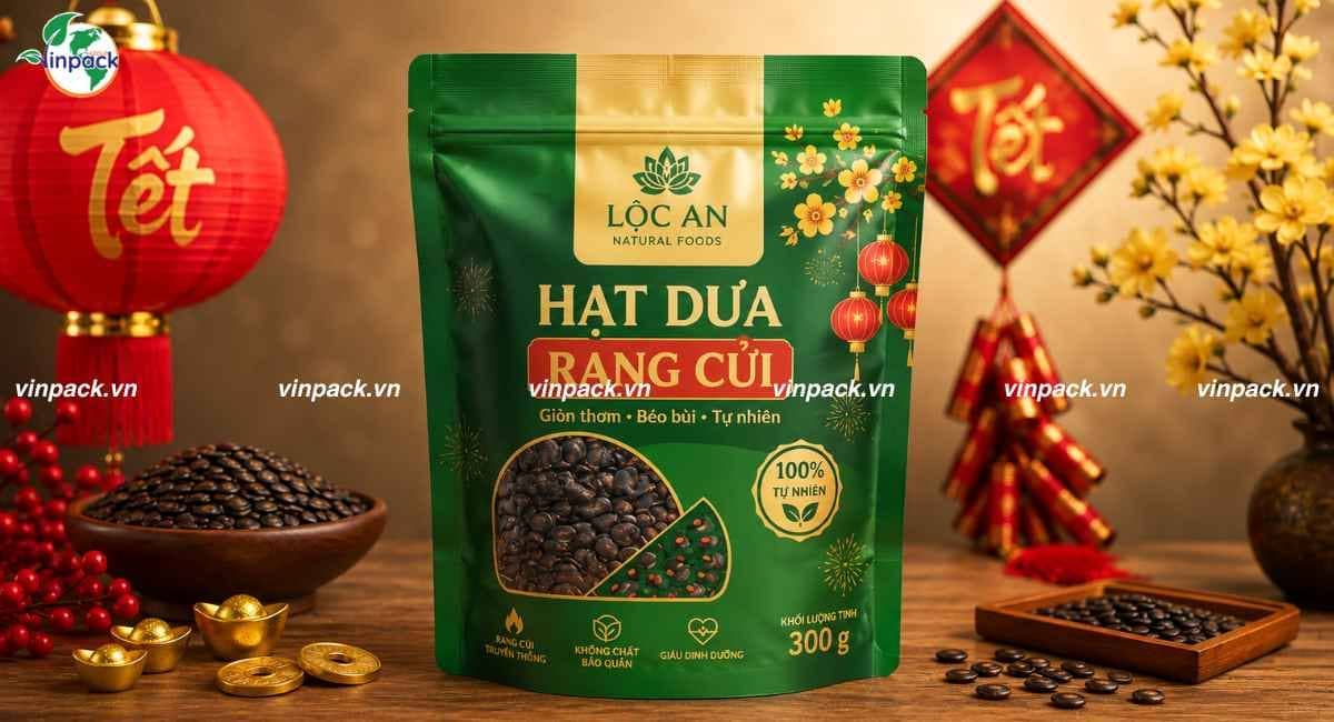 Dịch vụ in bao bì hạt dưa theo yêu cầu phục vụ ngày Tết