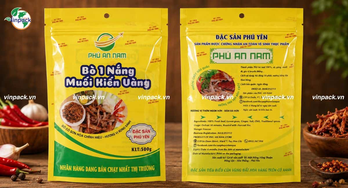 Vinpack nhận in bao bì khô bò theo yêu cầu của khách hàng
