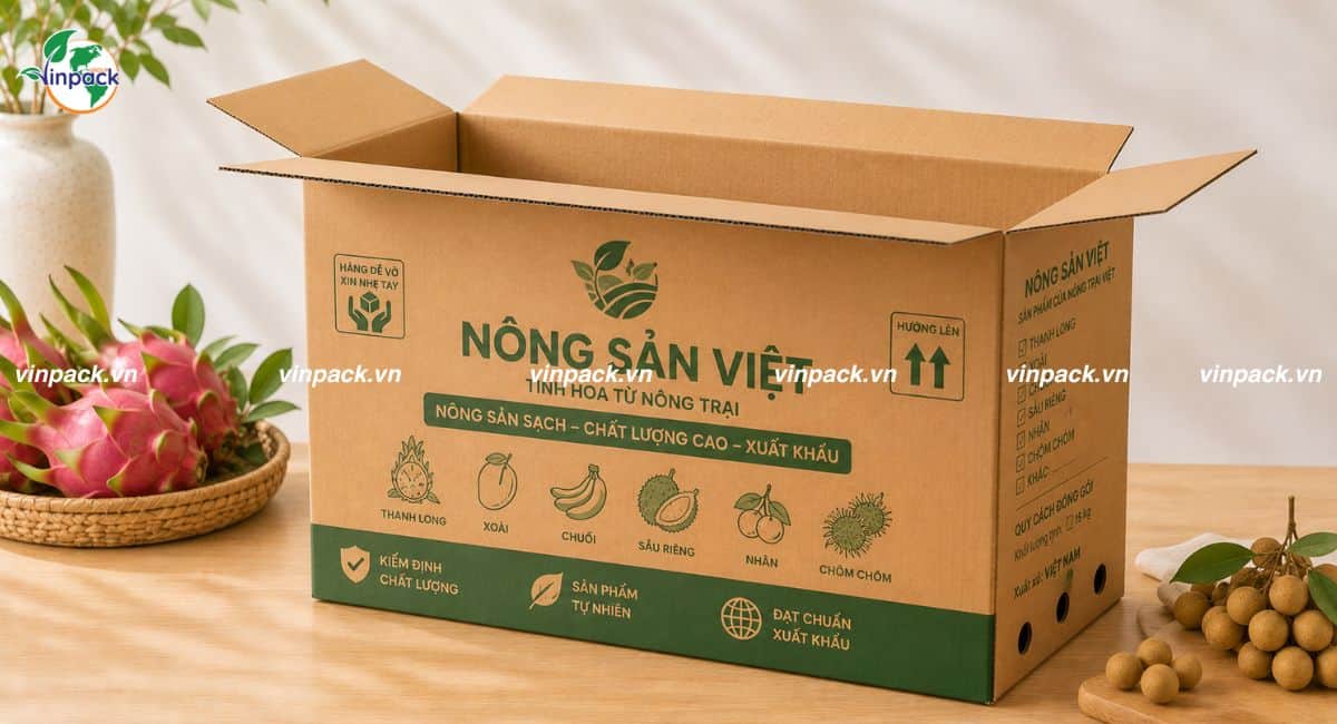 Dịch vụ in logo thương hiệu lên thùng carton 5 lớp