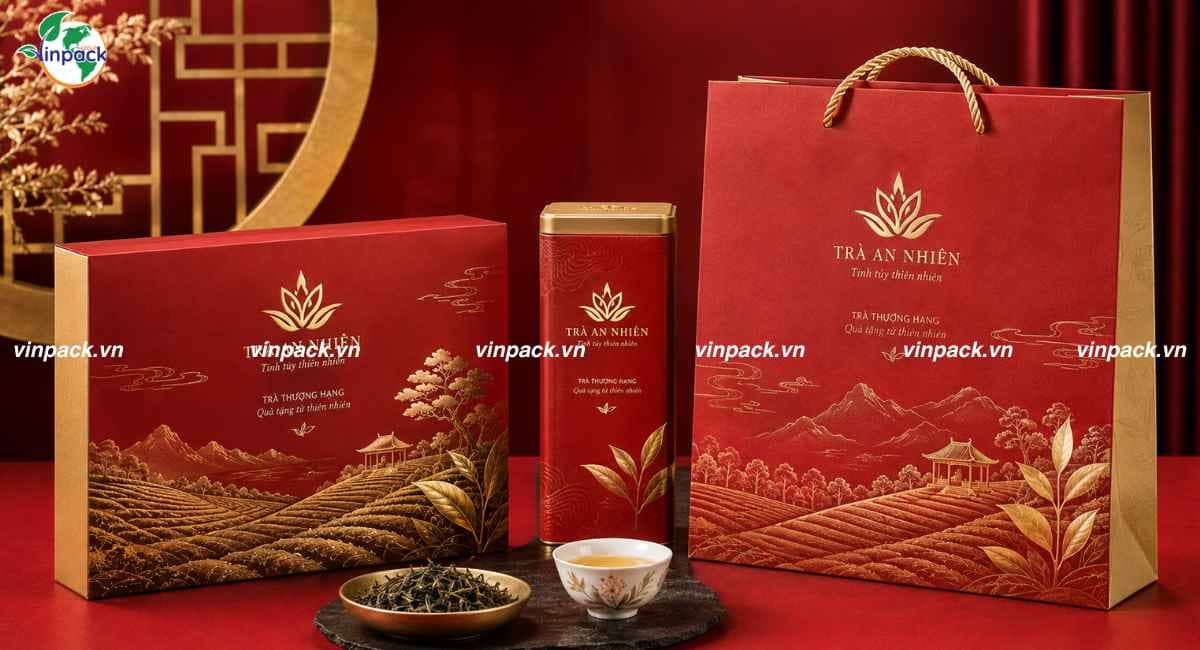 Dịch vụ in túi giấy đựng trà theo yêu cầu đa dạng mẫu mã