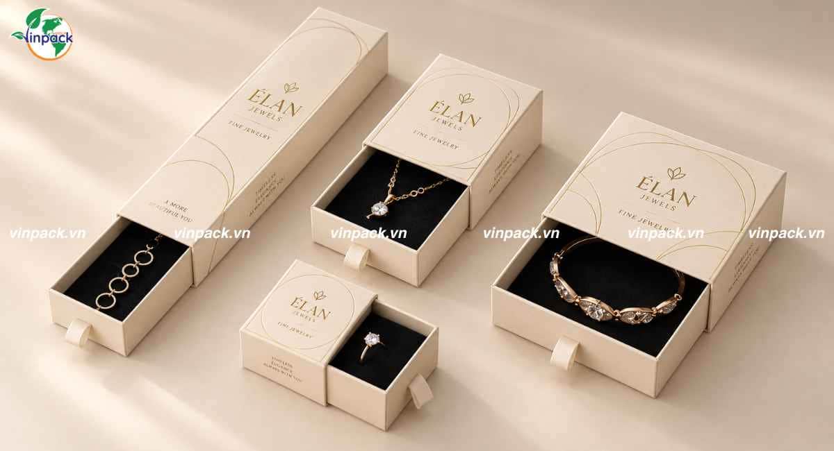 Hộp giấy ivory đựng trang sức