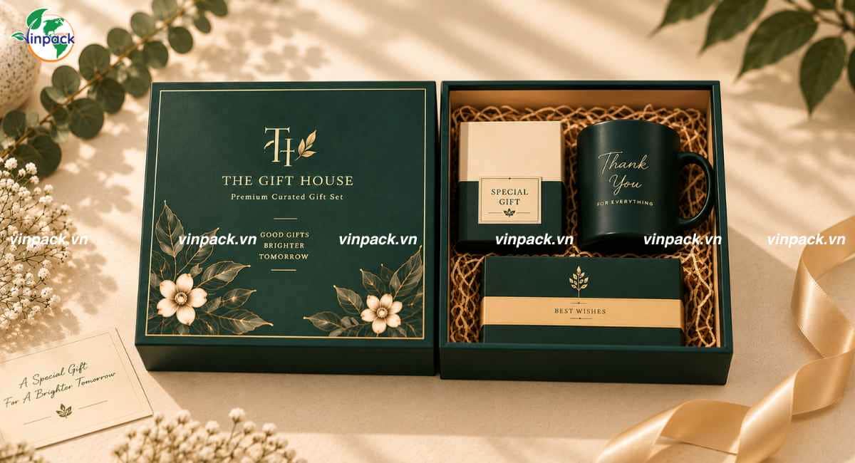 In hộp giấy đựng quà tặng theo yêu cầu