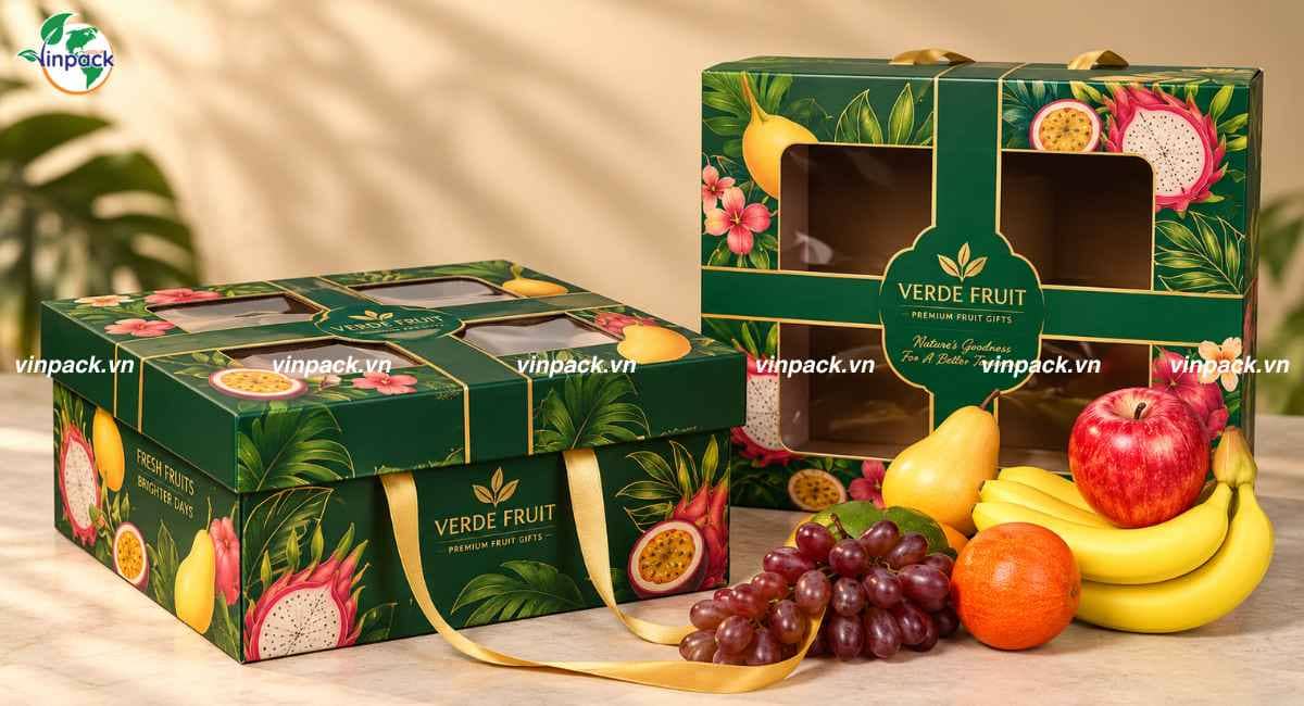 In hộp giấy đựng trái cây theo yêu cầu