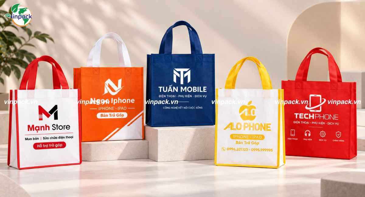 In túi vải không dệt đựng điện thoại