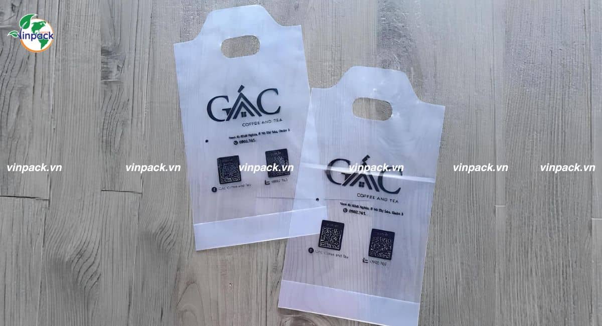 Túi đựng ly trà sữa 1 lít 3 in logo