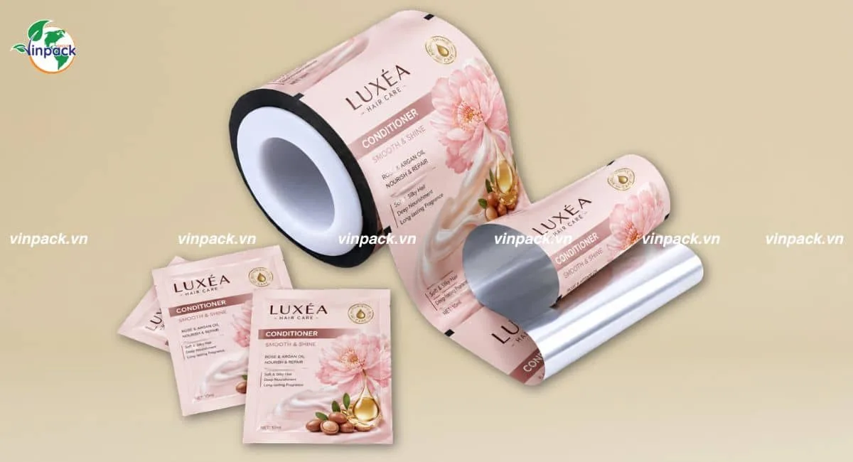 Mẫu bao bì dầu xả tóc dạng cuộn