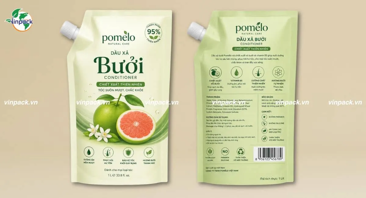 Mẫu bao bì dầu xả tóc refill in theo yêu cầu