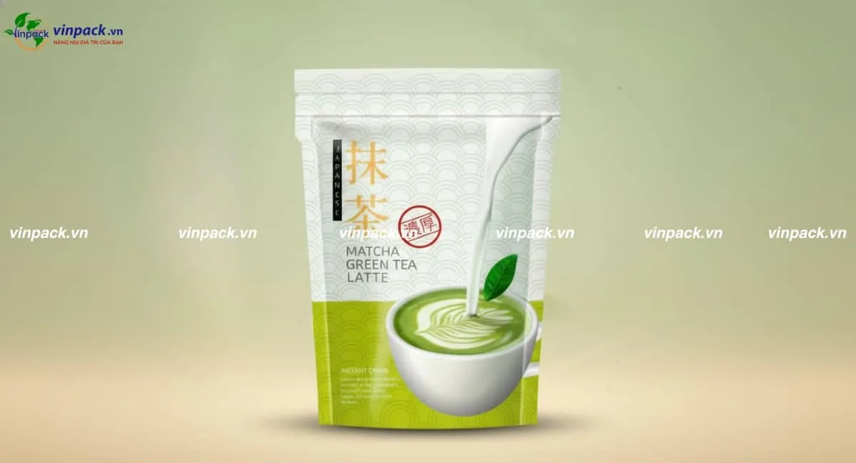 Bao bì đựng trà xanh matcha