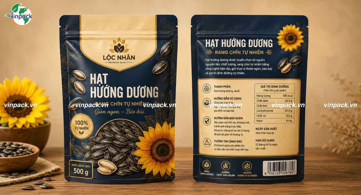 Túi đựng hạt hướng dương lớn 500g
