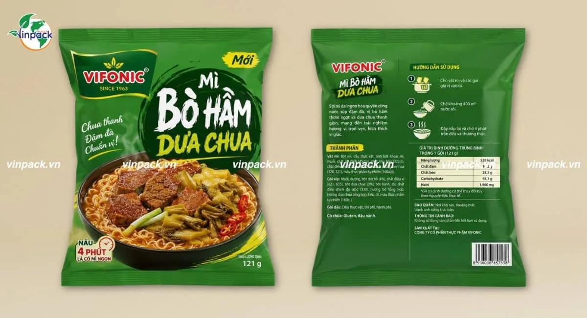 Mẫu bao bì mì gói in trục đồng sắc nét