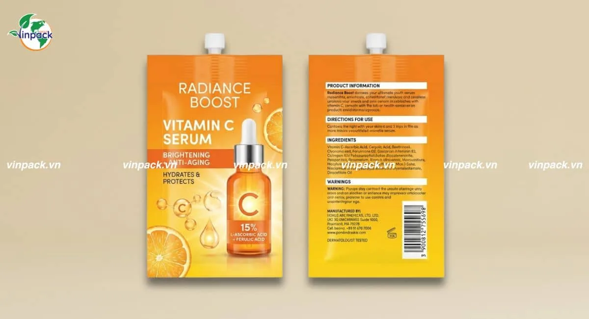 Mẫu bao bì mỹ phẩm đựng serum in sắc nét lên đến 10 màu