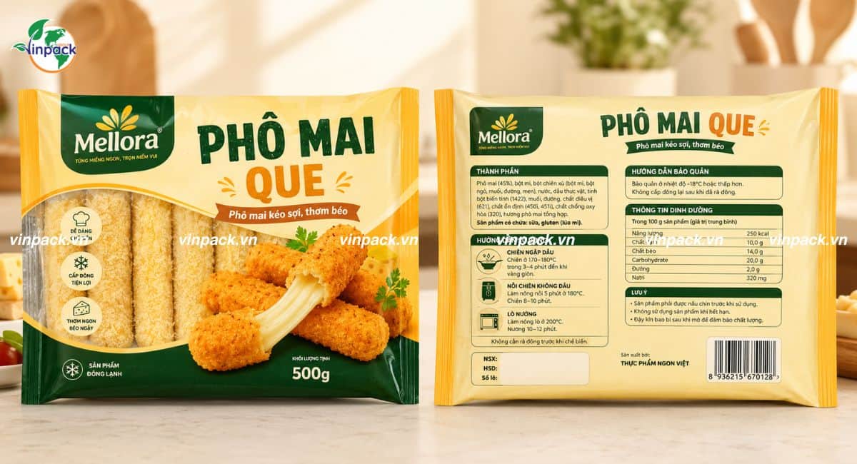 Mẫu bao bì phô mai que túi lớn 500g