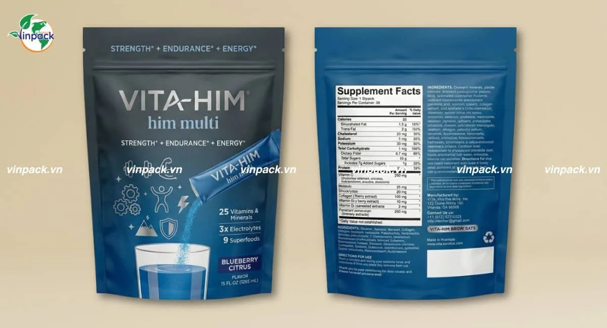 Bao bì thực phẩm chức năng đựng vitamin tổng hợp