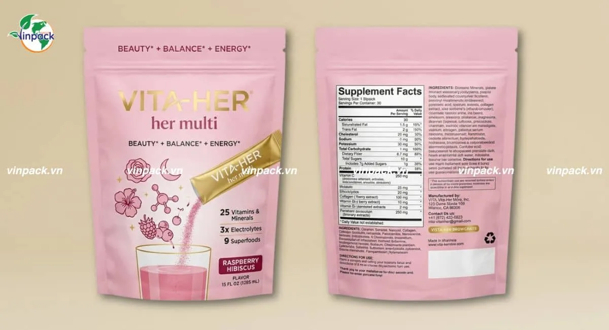 Bao bì chức năng đựng vitamin tổng hợp