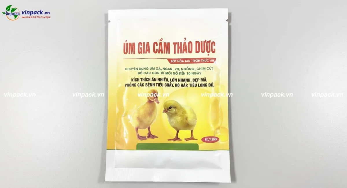 Mẫu bao bì thuốc thú y dạng bột