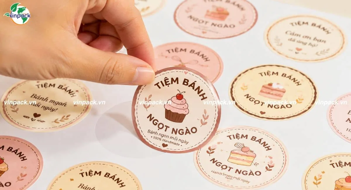 Mẫu decal giấy cho tiệm bánh ngọt