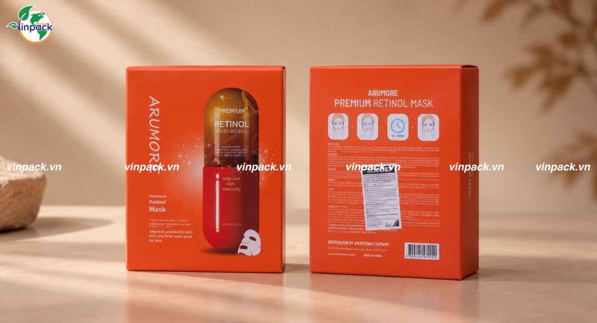 Mẫu hộp giấy đựng mặt nạ in ấn đẹp