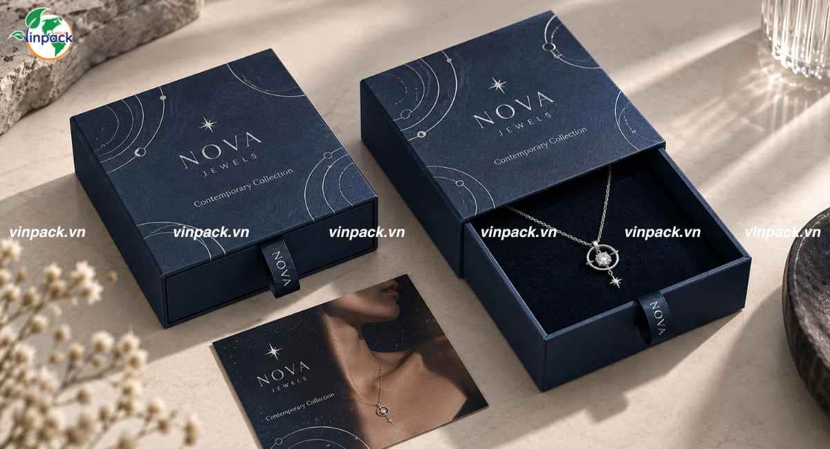 Mẫu hộp giấy đựng trang sức sang trọng