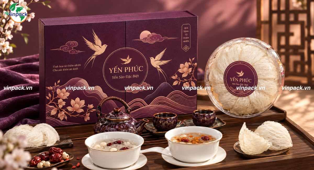 Mẫu hộp giấy đựng yến sào cao cấp