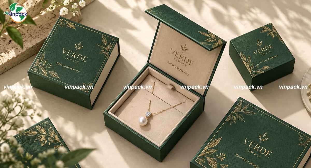 Mẫu hộp giấy nam châm đựng trang sức