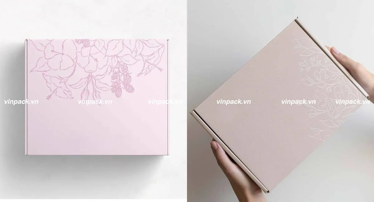 Mẫu hộp giấy nắp gài đựng quà 8/3