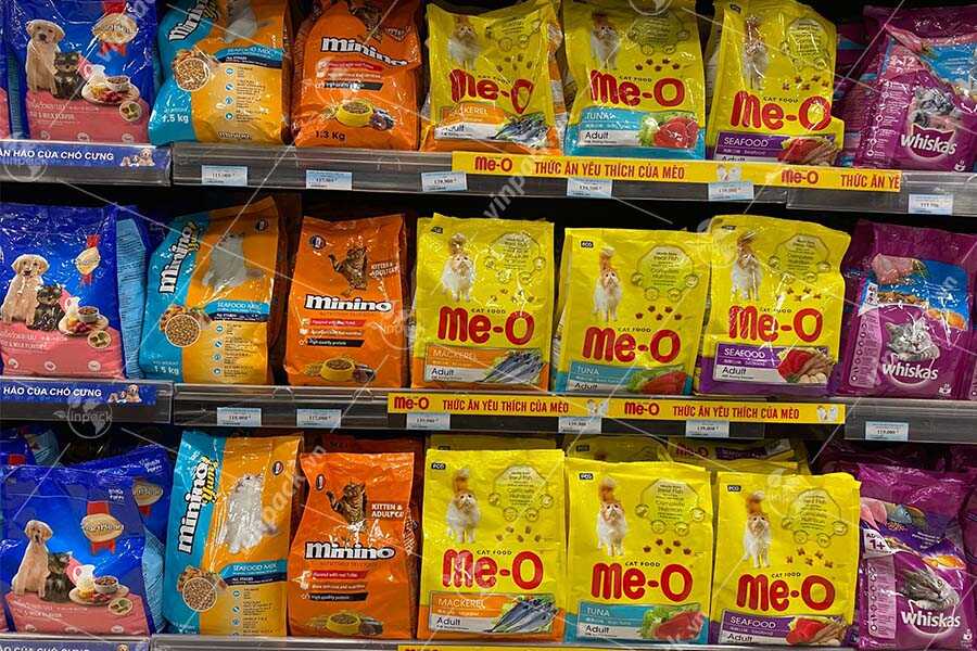 Màu sắc bao bì thực phẩm thú cưng đa dạng phong phú