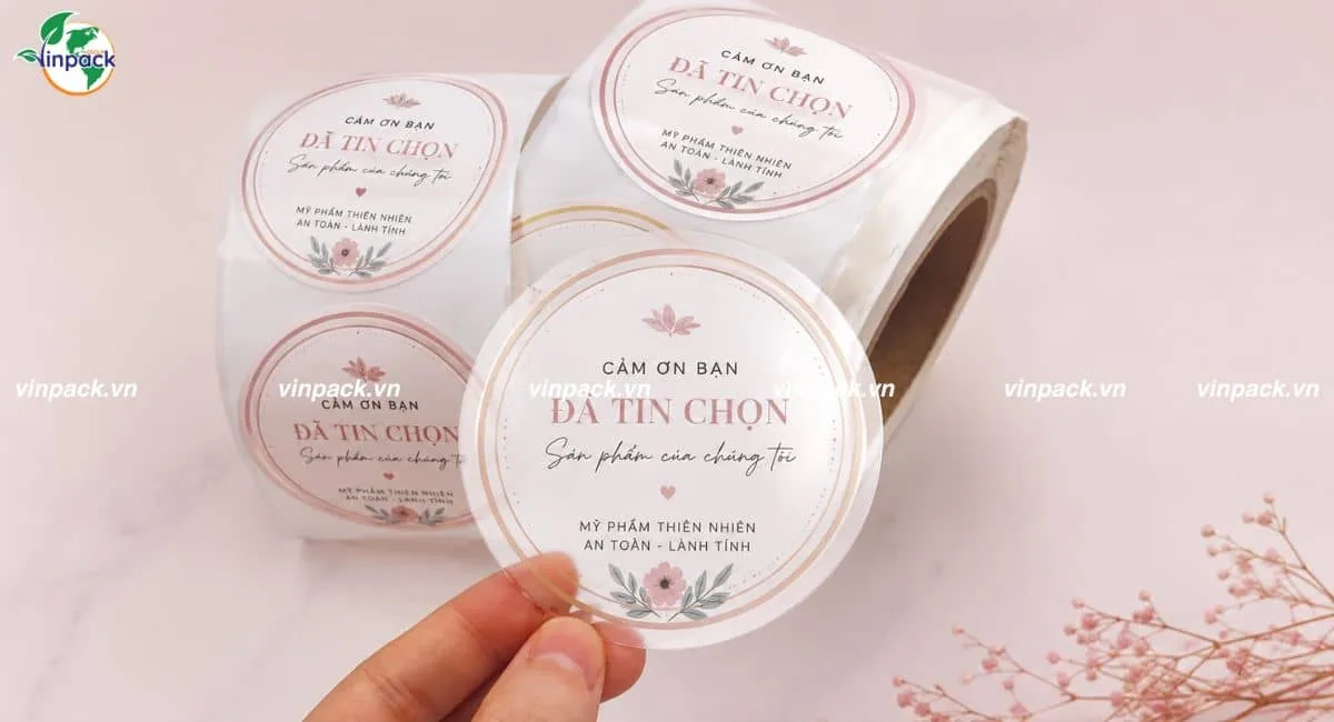 Mẫu tem decal trong suốt