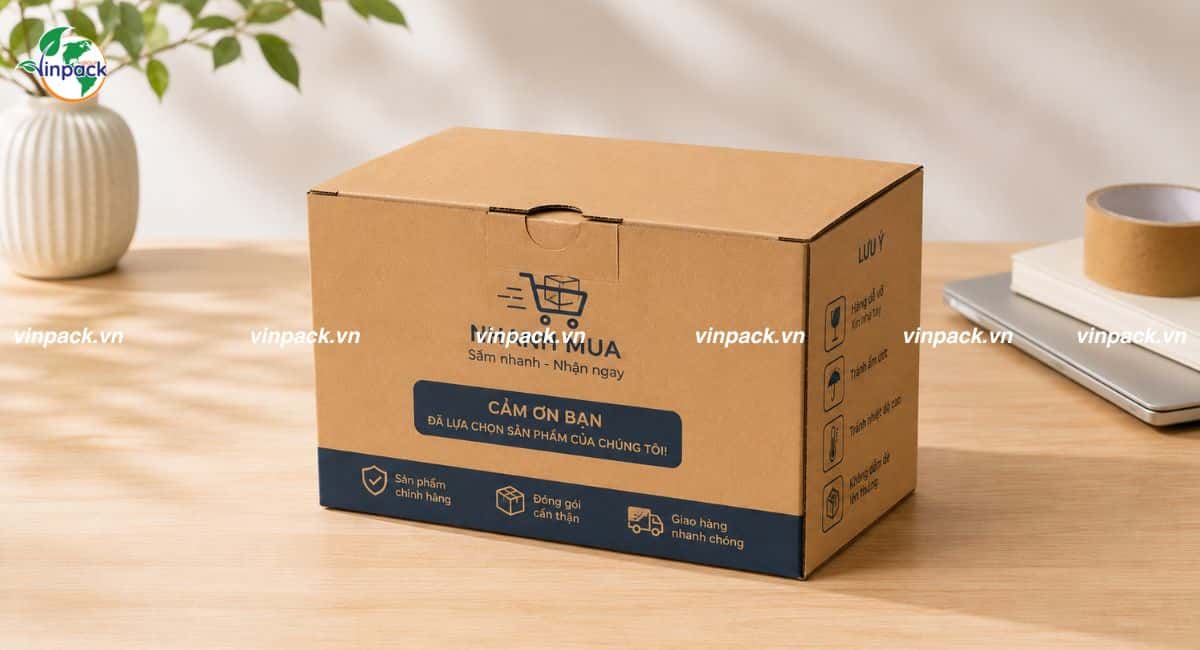 Mẫu thùng carton 3 lớp cho sản phẩm trên sàn thương mại điện tử