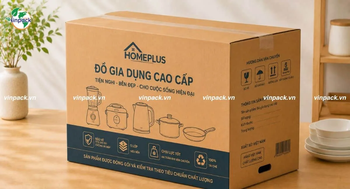 Mẫu thùng carton 5 lớp đựng đồ gia dụng