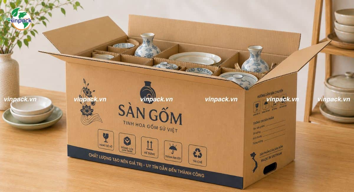 Mẫu thùng carton 5 lớp đựng hàng dễ vỡ