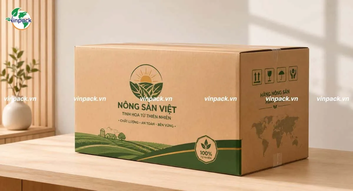 Mẫu thùng carton 7 lớp đụng nông sản xuất khẩu