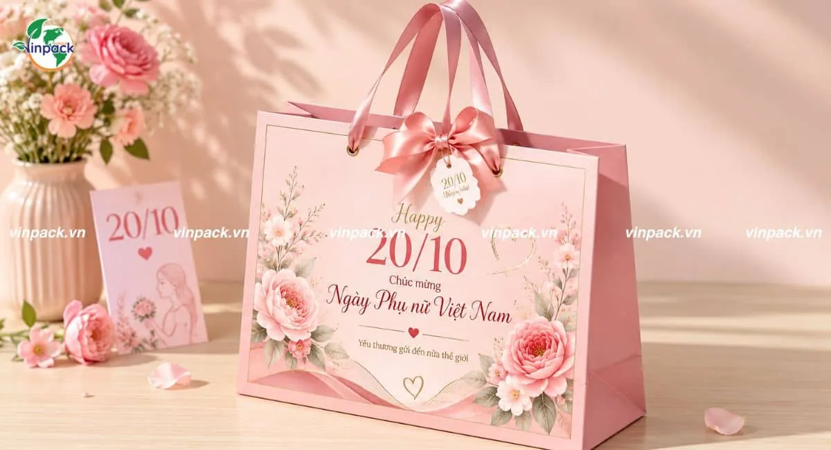 Mẫu túi giấy 20/10 in theo yêu cầu khách hàng