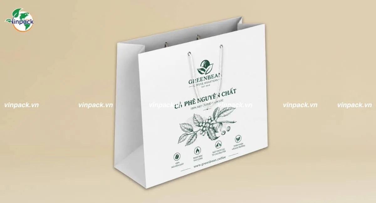 Mẫu túi giấy đựng combo cà phê quà tặng của doanh nghiệp
