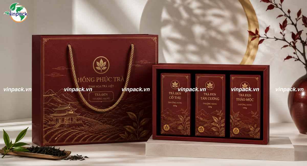 Mẫu túi giấy đựng trà in đẹp sang trọng, cao cấp