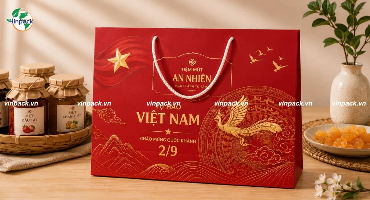 Mẫu túi giấy in logo thương hiệu ngày 2/9