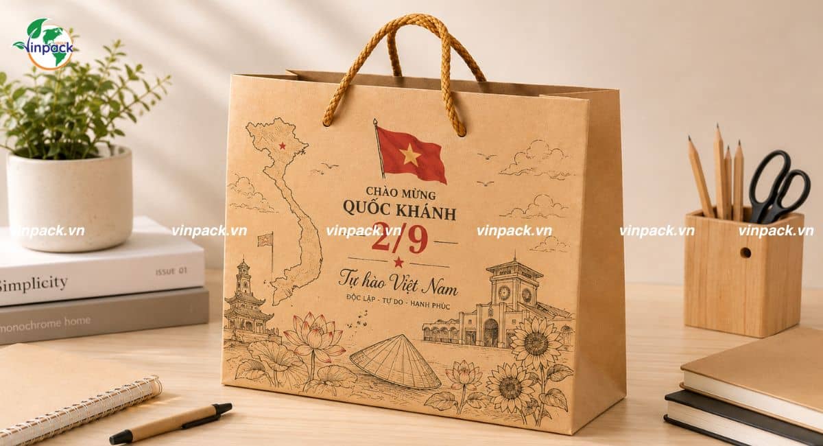 Mẫu túi giấy 2/9 chất liệu Kraft