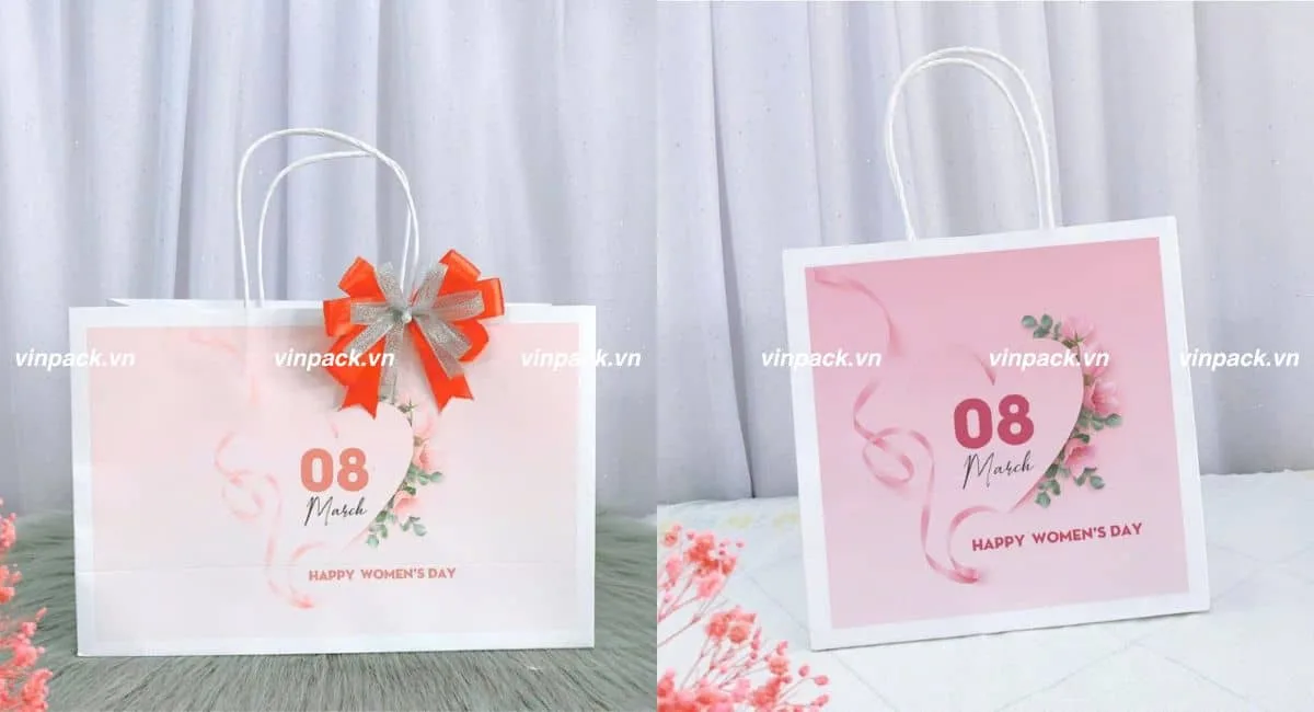 Mẫu túi giấy kraff đựng quà 8/3