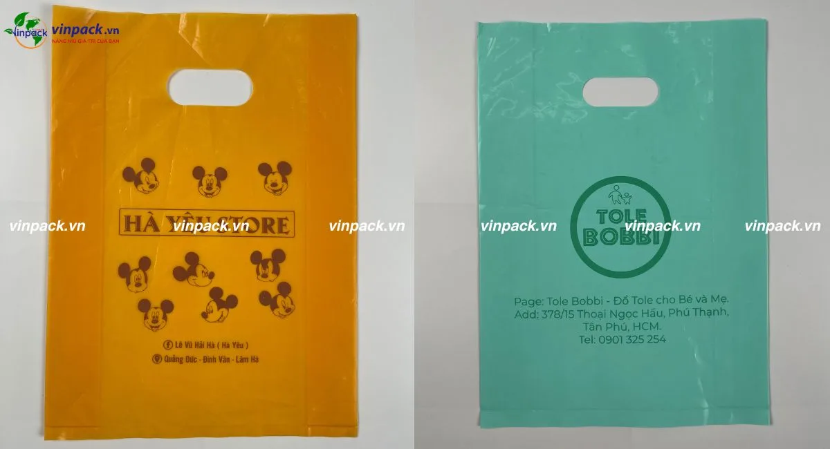 Túi hột xoài PE đựng quần áo cho cửa hàng thời trang